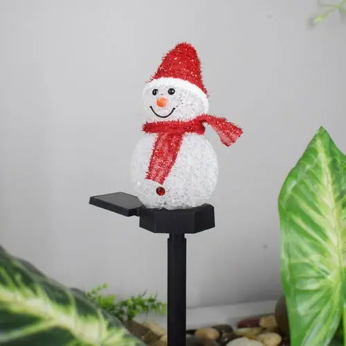 Solar Outdoor Decor Light Christmas Snowman Decoration Stake light 