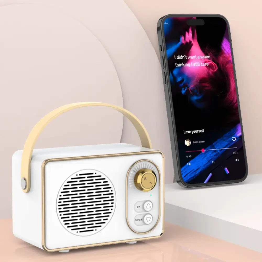 Retro Mini Wireless Bluetooth Speaker with Knob Adjustment 