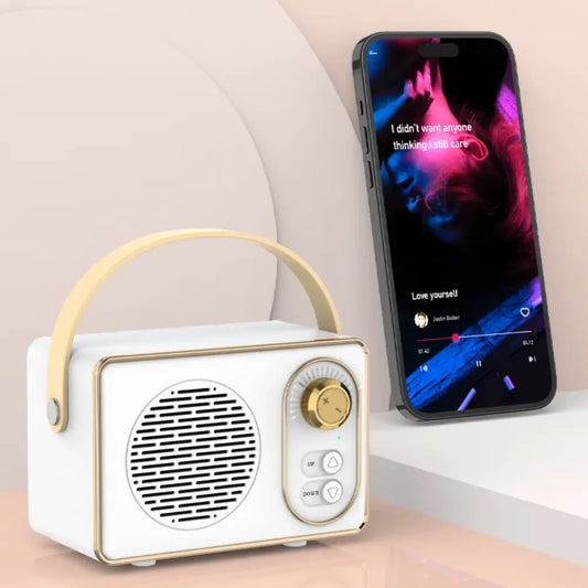 Retro Mini Wireless Bluetooth Speaker with Knob Adjustment 