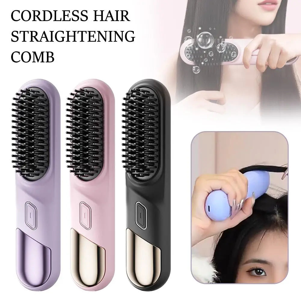 Wet Dry Hair Straightener Cordless Hair Straightener Brush With Fast 