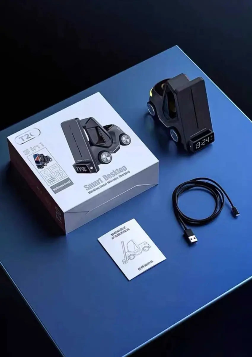 4 in 1 Forklift Fast Wireless Charging Station Dock for iPhone, 