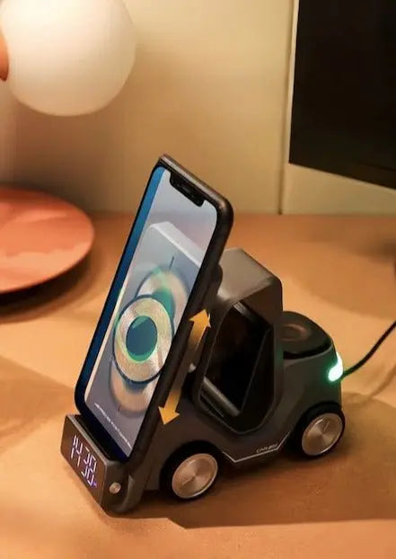 4 in 1 Forklift Fast Wireless Charging Station Dock for iPhone, 