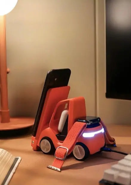 4 in 1 Forklift Fast Wireless Charging Station Dock for iPhone, 