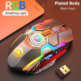 Color Wireless Gaming RGB Rechargeable Mute Button Mouse 
