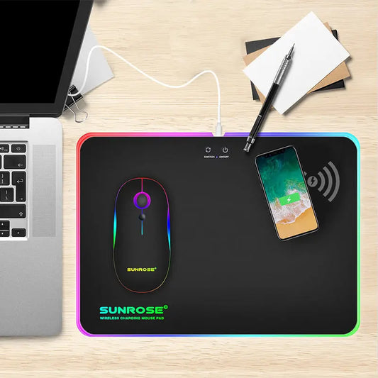 Wireless Charging Luminous Mouse Pad 