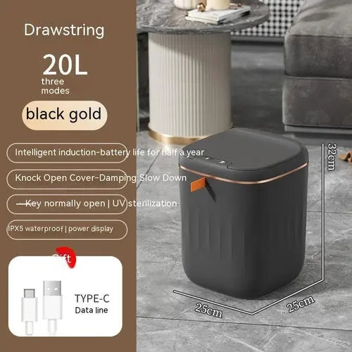 Smart Trash Can With Lid For Bedroom And Living Room Kitchen Storage 