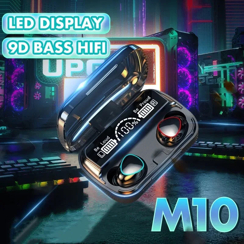 Original M10 Headphones Bluetooth Wireless Earpods Sports Stereo Noise Canceling Headphone Microphone Speaker Caixa De Som Gamer - No BrandLK