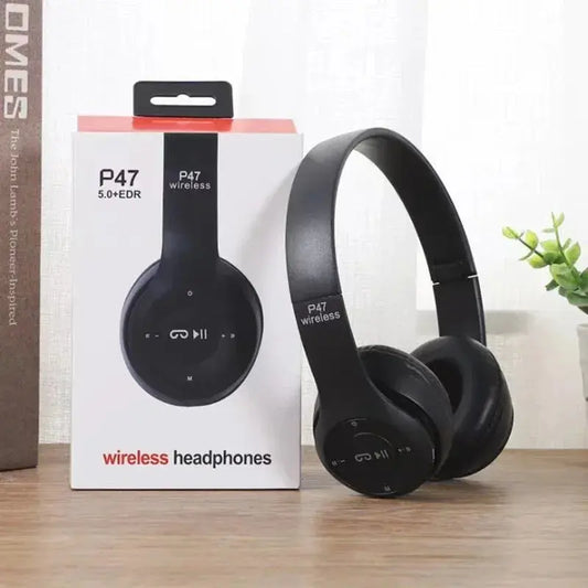 Stereo P47 Headset 5.0 Bluetooth Headset Folding Series Wireless Sports Game Headset for iPhone XiaoMi No BrandLK