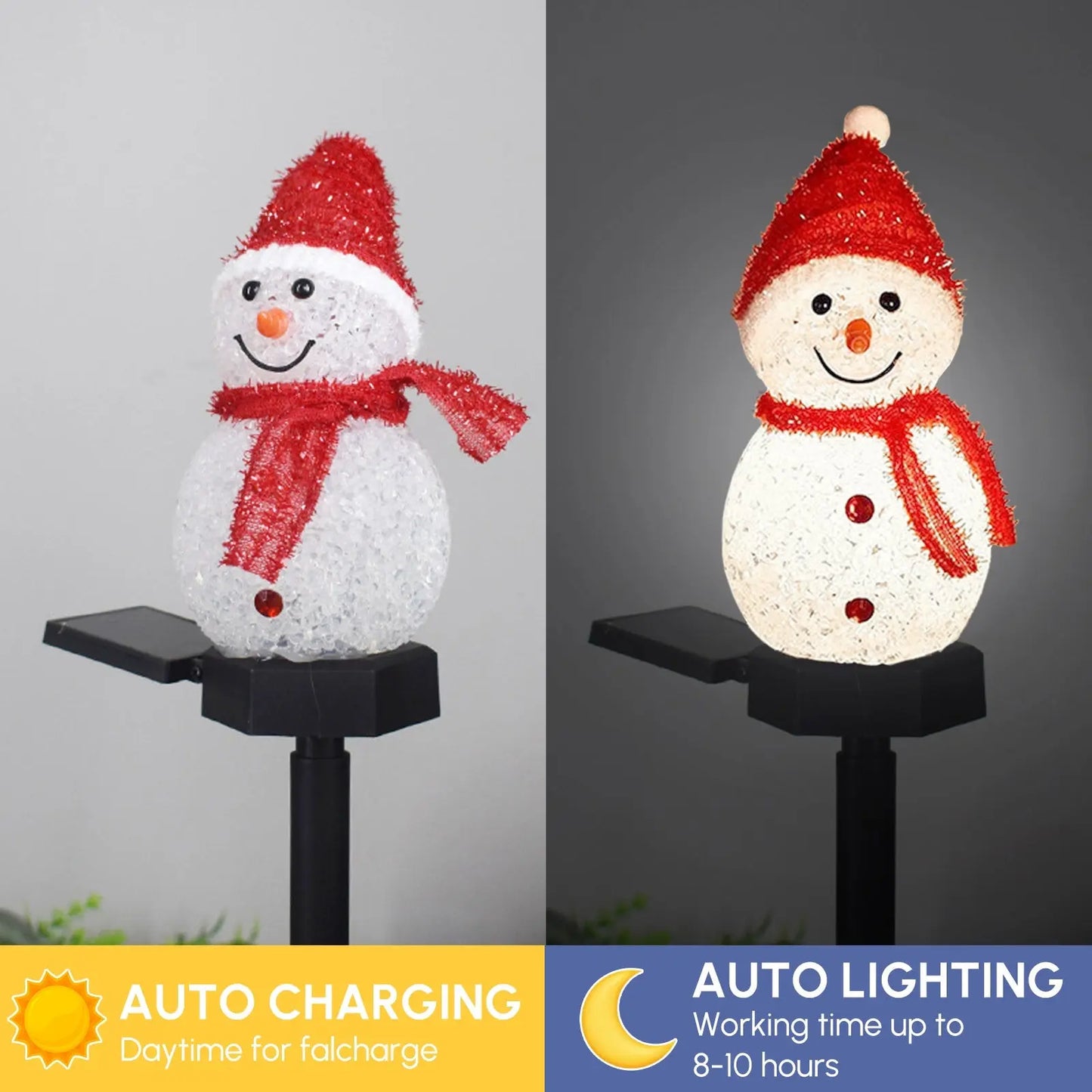 Solar Outdoor Decor Light Christmas Snowman Decoration Stake light 
