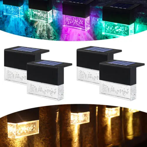 4 Pack Outdoor Deck Lights Solar Color Changing Path Garden Patio 