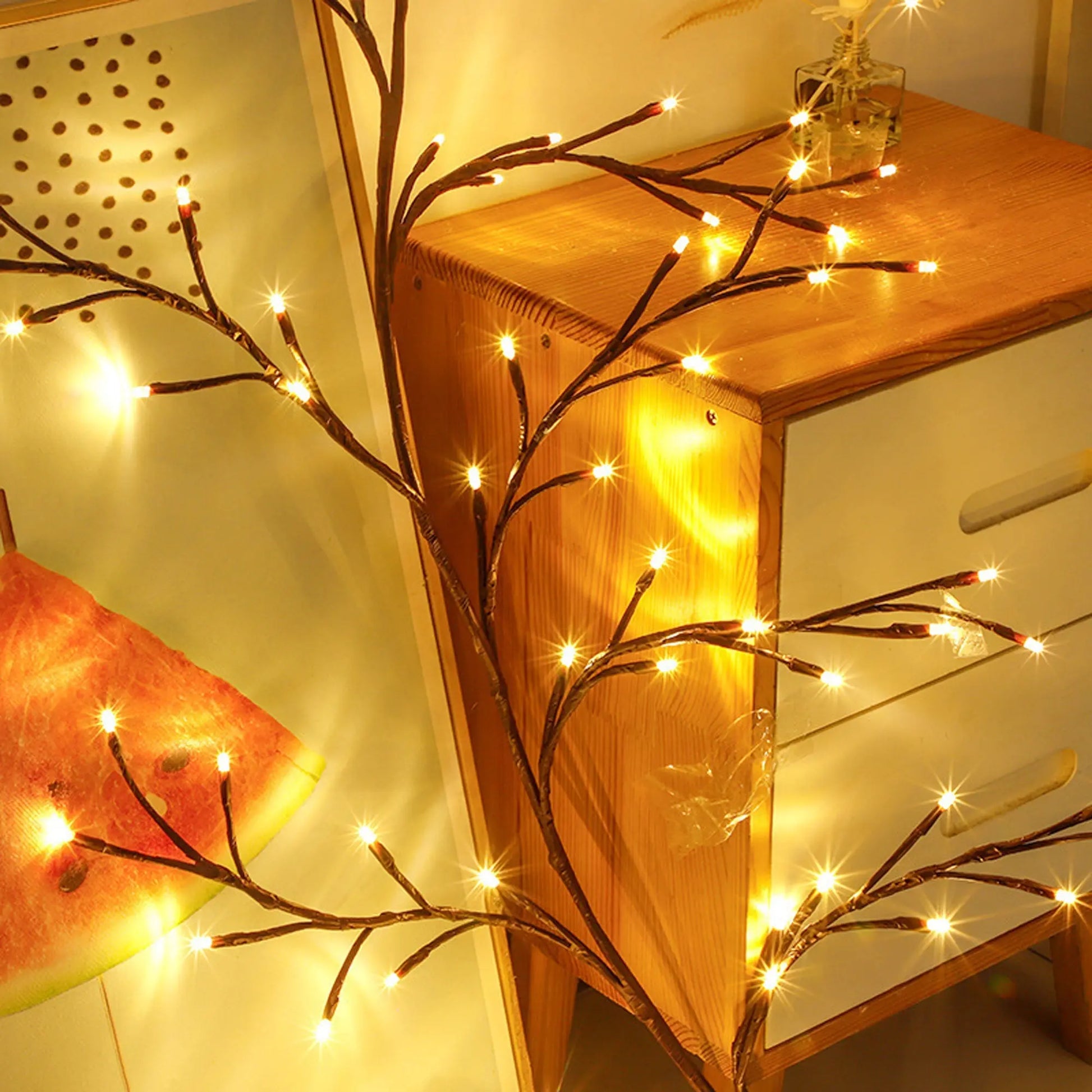 7.55 ft 144 LED USB Flexible Branch Wall Lights Indoor Decor for 