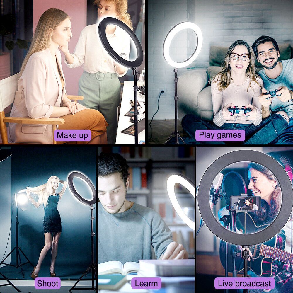 LED Ring Light With Phone Tripod Stand Kit 10" 