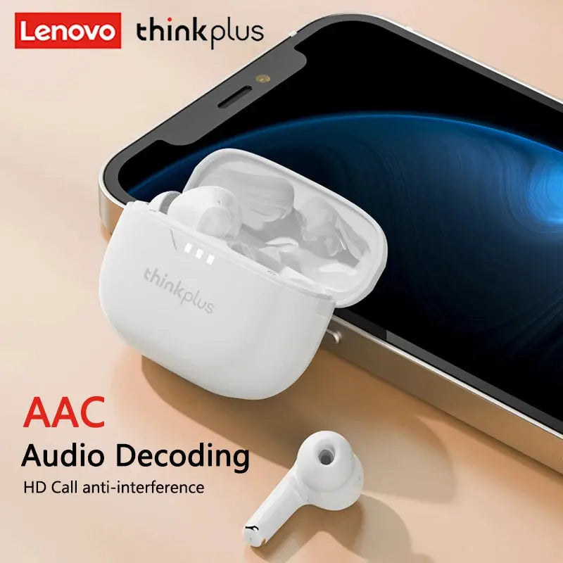 100% Original Lenovo Headphones Wireless Bluetooth 5.2 Earbuds HiFi Stereo Noise Reduction Headphones Touch Control 250mAH New 