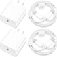For Apple Phone Fast Charger 2Pack Type C Fast Charger Plug Adapter 