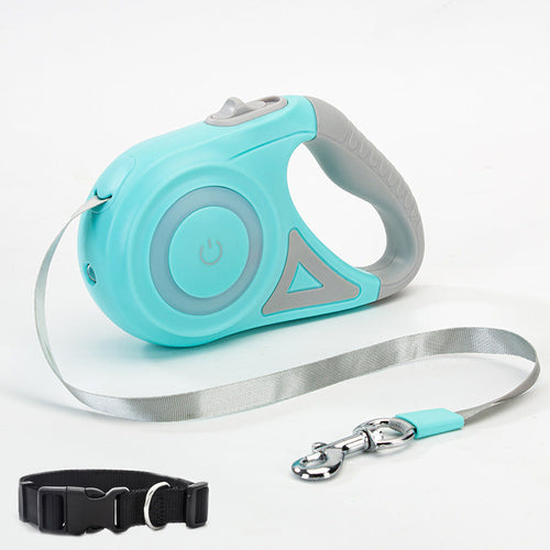 Dog Leash Retractable Leash And Dog Collar Spotlight Automatic Pet Dog 
