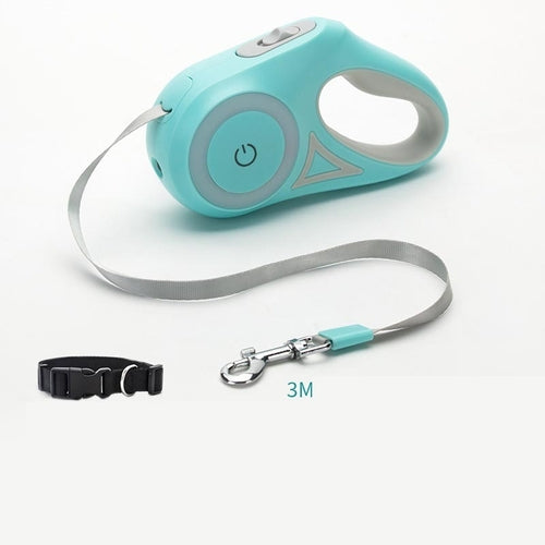 Dog Leash Retractable Leash And Dog Collar Spotlight Automatic Pet Dog 