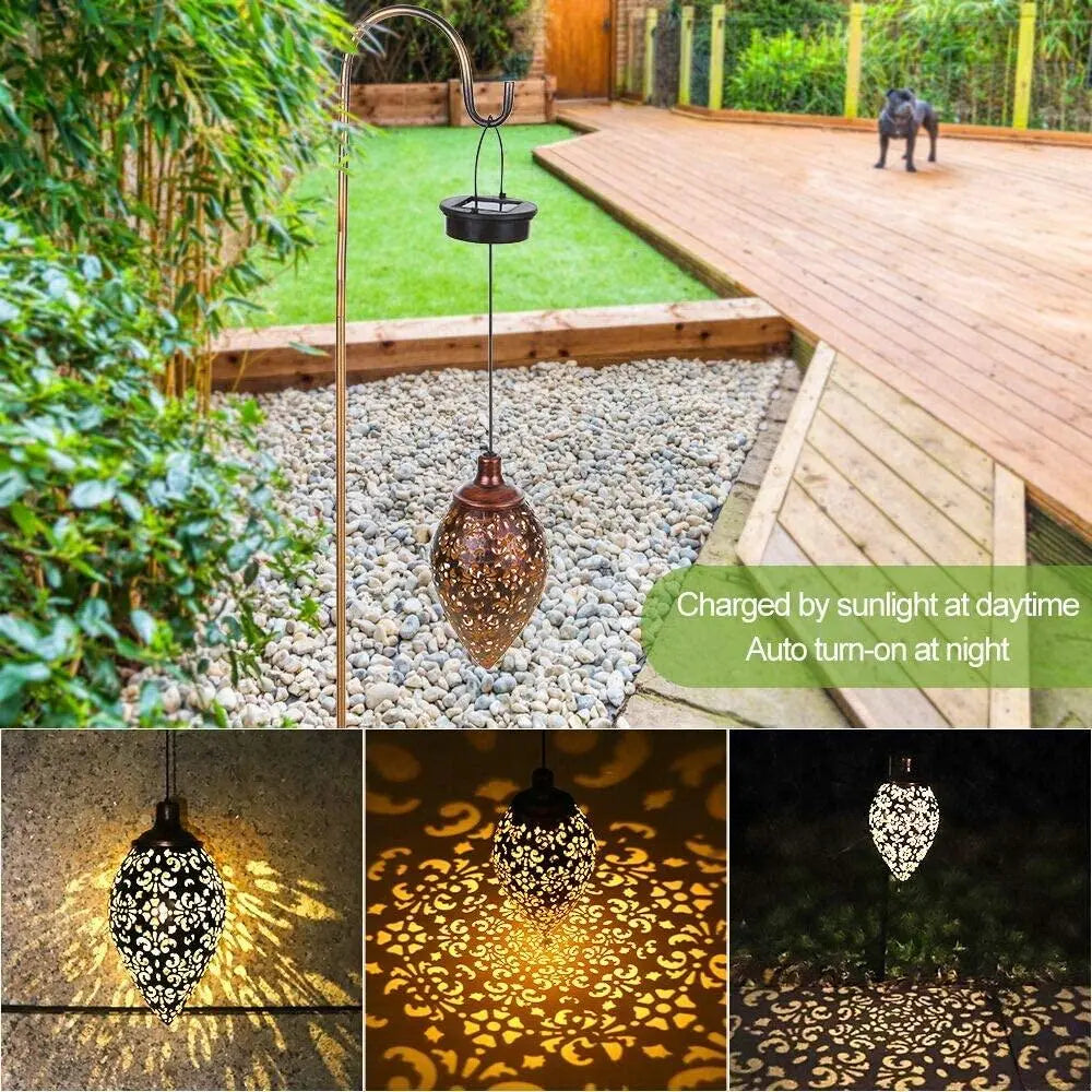 Solar Light LED Lantern Garland Waterproof Hanging Outdoor Fairy Light 