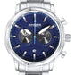 Amber Time Men's Quartz Chronograph Watch Stainless Steel Band 50m 