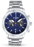 Amber Time Men's Quartz Chronograph Watch Stainless Steel Band 50m 