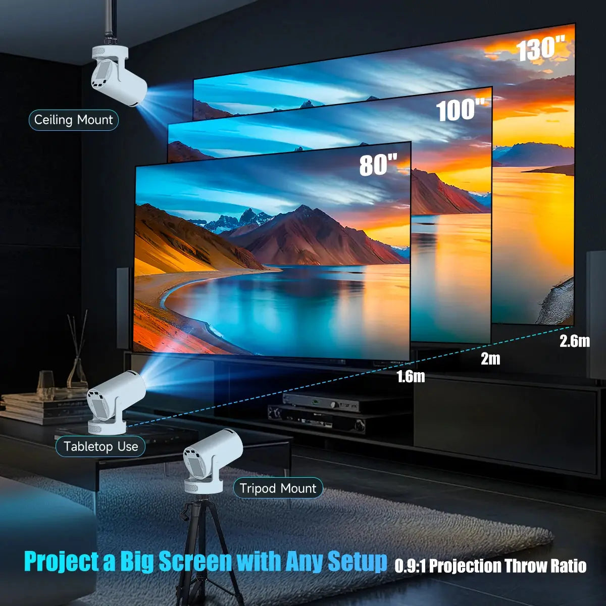 Magcubic HY300 Pro+ 4K Android 11 Portable Projector 8000 Lumens WiFi 6 BT5.4 Outdoor Theater 5W HiFi Speaker 720P HD Supported - Projectors | Buy Home & Garden Online at No BrandLK