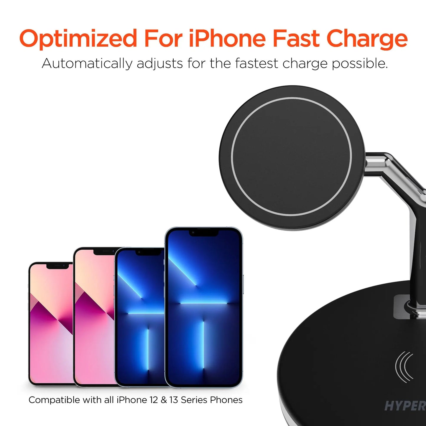HyperGear MaxCharge 3-in-1 MagSafe Wireless Charging Stand for Phones 