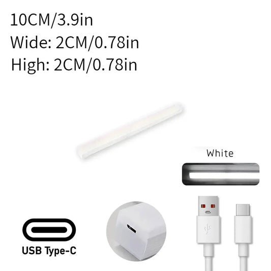 1pc Rechargeable LED Motion Sensor Cabinet Light - Ideal for Closet, Kitchen, Wardrobe, Stairs - Battery Operated Night 