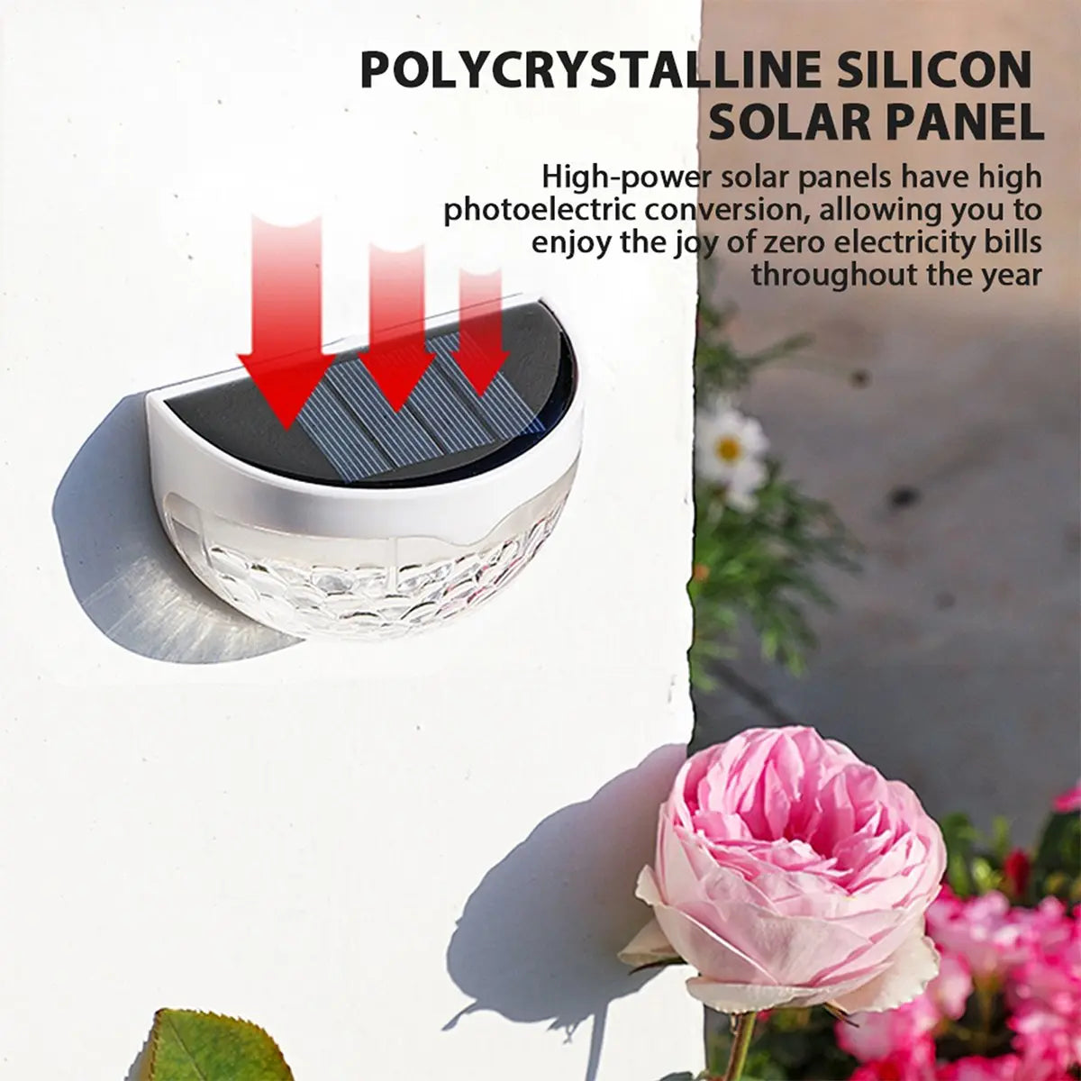 2 PCS Solar Semicircle Walls Light Outdoor Waterproof Sensor Wall Lamp 