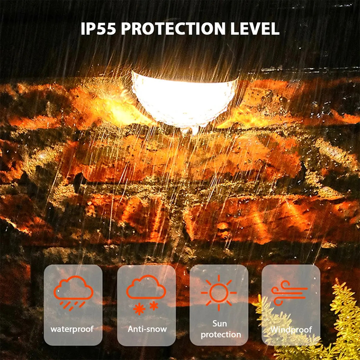 2 PCS Solar Semicircle Walls Light Outdoor Waterproof Sensor Wall Lamp 