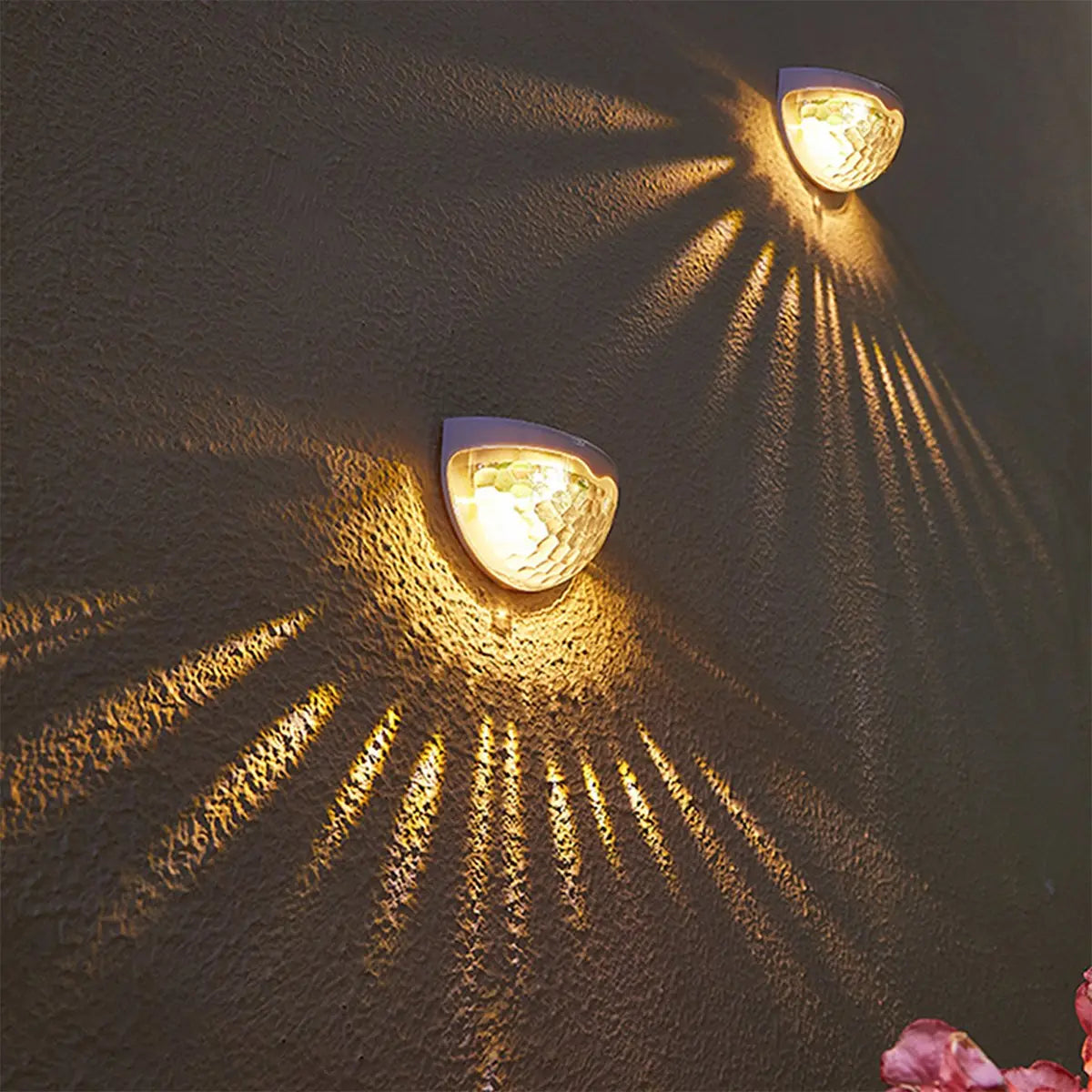 2 PCS Solar Semicircle Walls Light Outdoor Waterproof Sensor Wall Lamp 