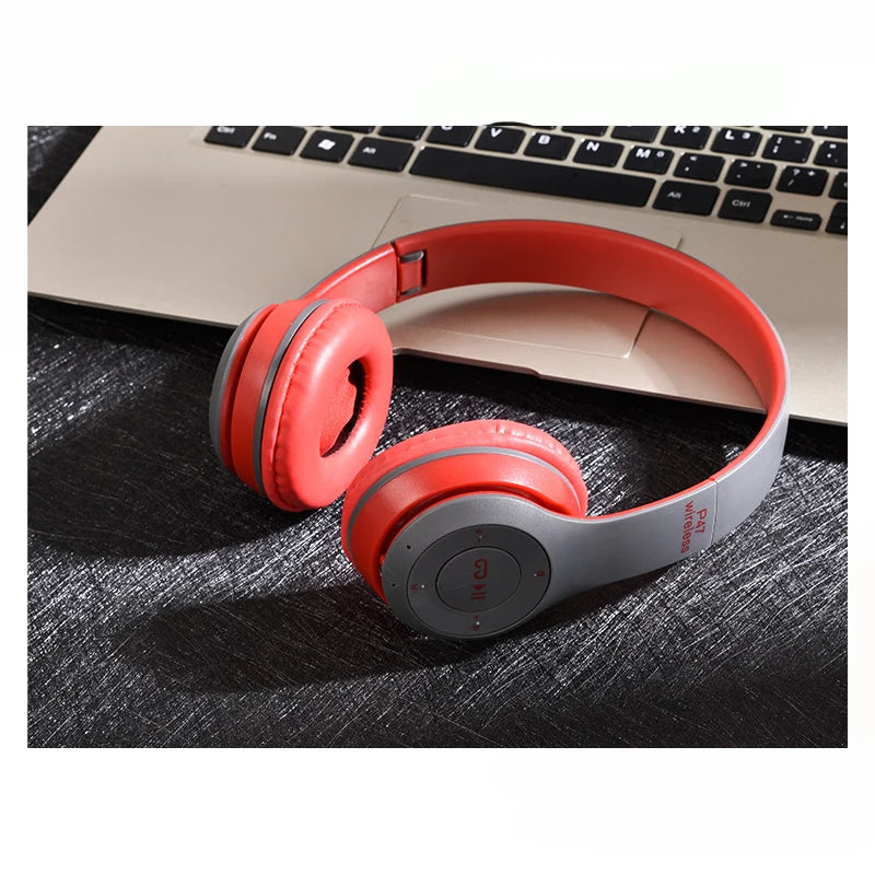 Foldable P47 Wireless Bluetooth 50 Headphones HIFI Stereo Bass Earphones for Music Gaming Kids Girls Smartphone Audio Device - 
