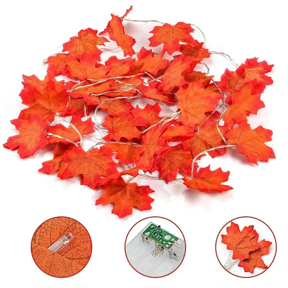 10Ft Maple Leaf String Lights Thanksgiving Christmas Decorations 