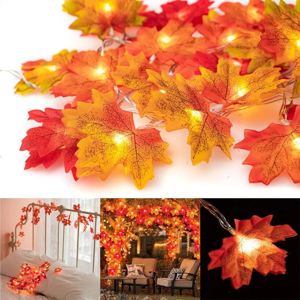 10Ft Maple Leaf String Lights Thanksgiving Christmas Decorations 