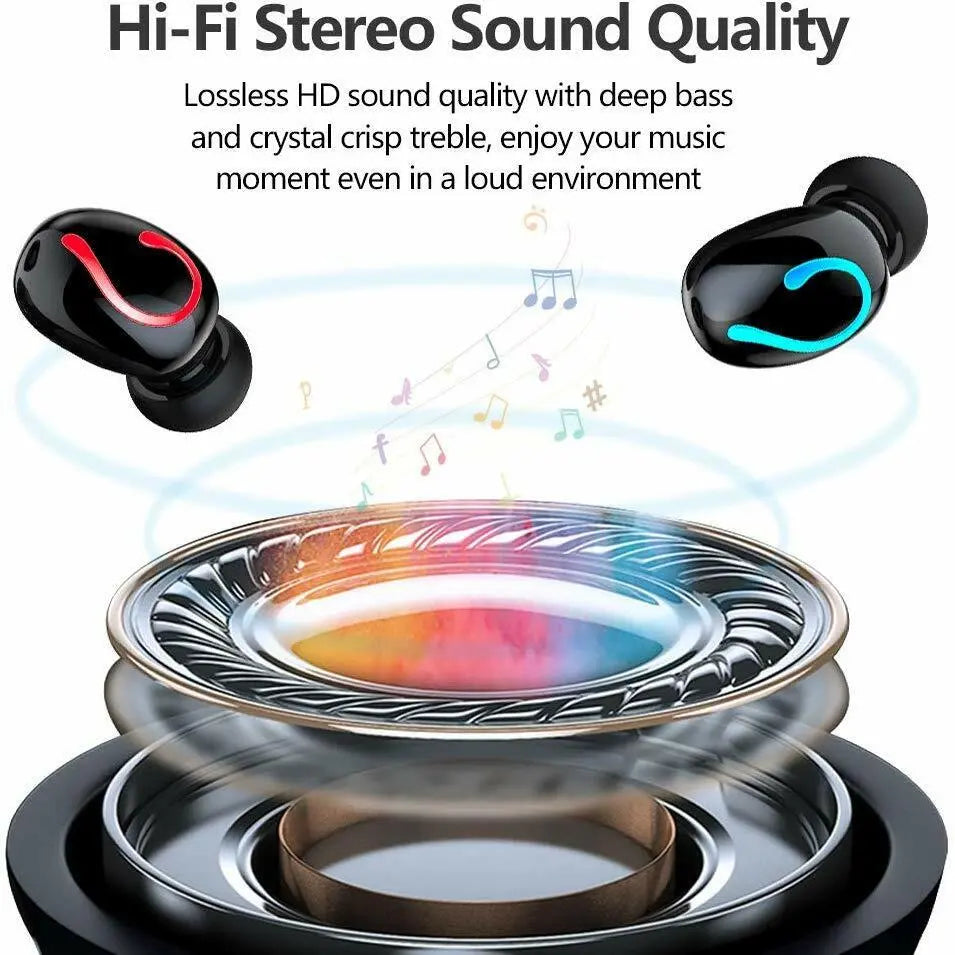 Bluetooth 5.1 Headset TWS Wireless Earphones Mini Earbuds Stereo Puce Gaia