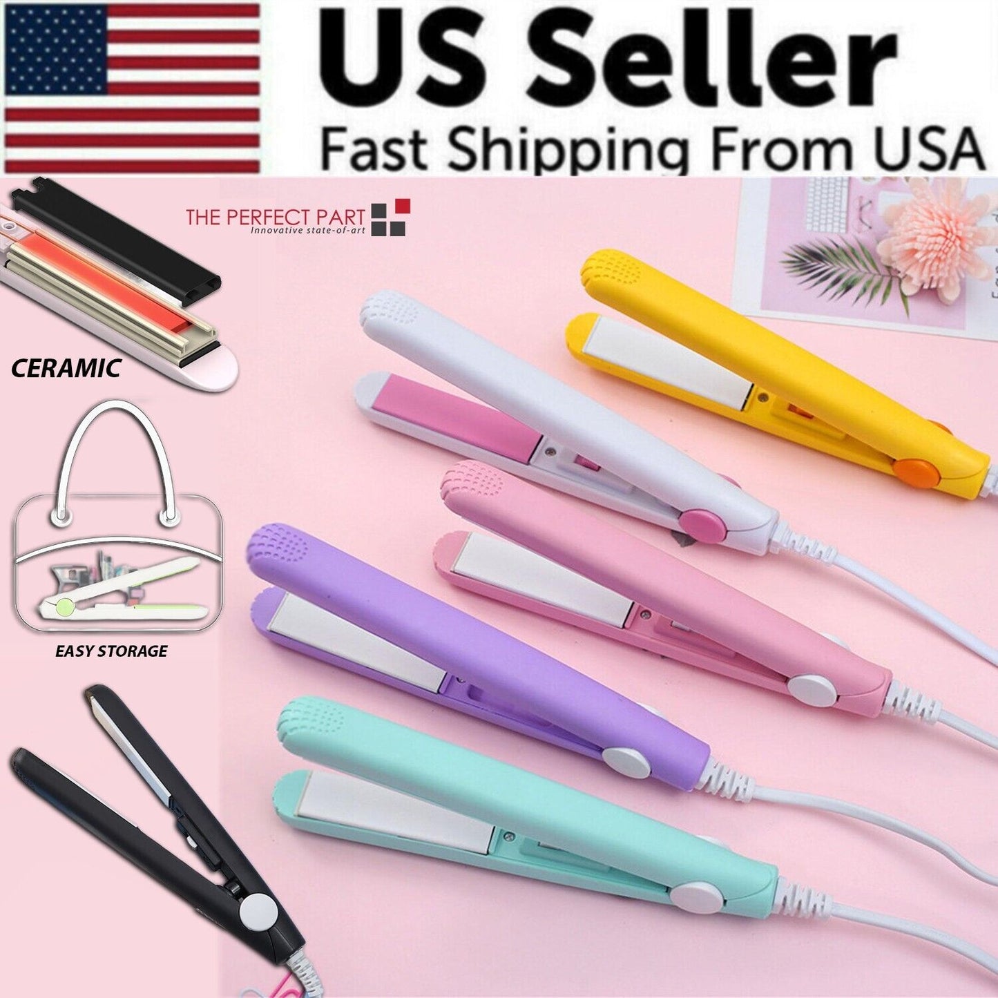 Mini Portable Hair Iron Hair Straightener Curler Professional Hair 
