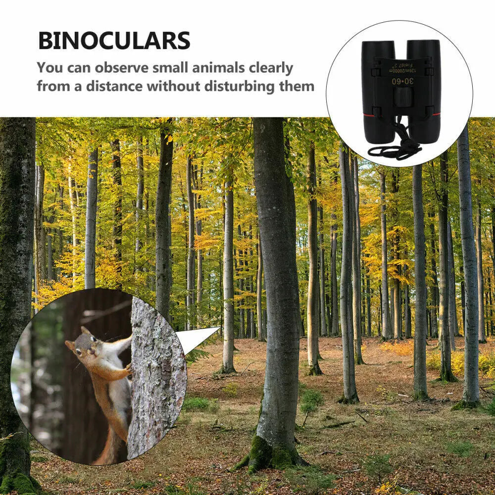 Binoculars 30x60 Zoom Outdoor Travel Compact Folding Telescope Hunting Puce Gaia
