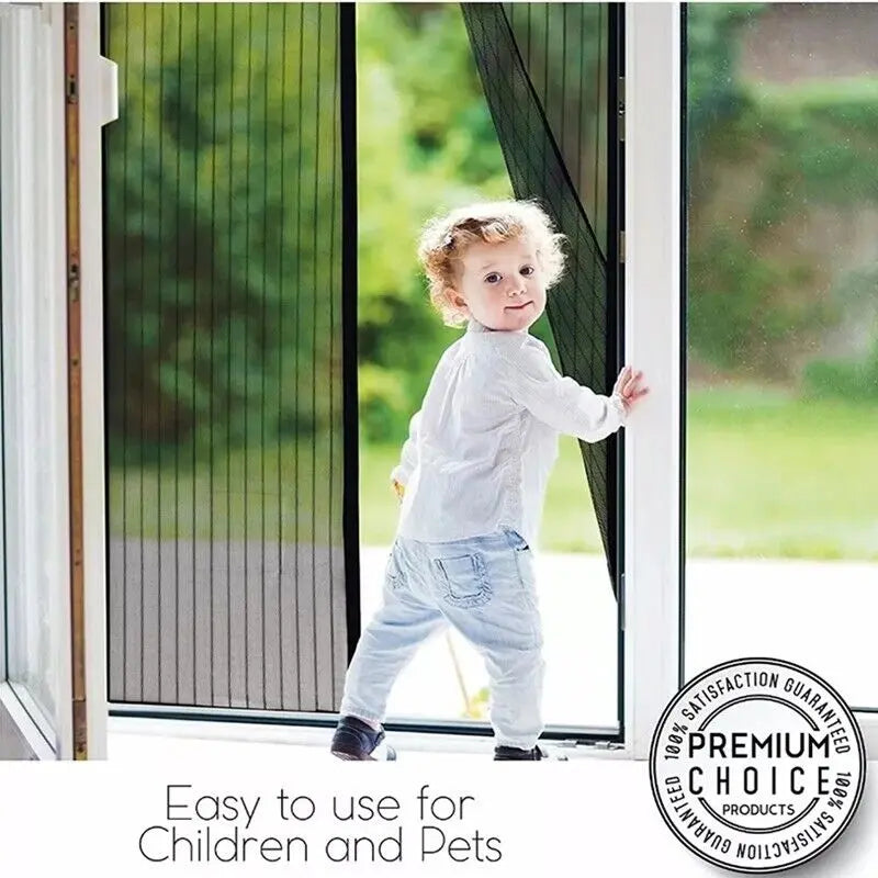 Magnetic Screen Door Mesh Curtain Durable Heavy Duty Mosquito Net Bug Puce Gaia