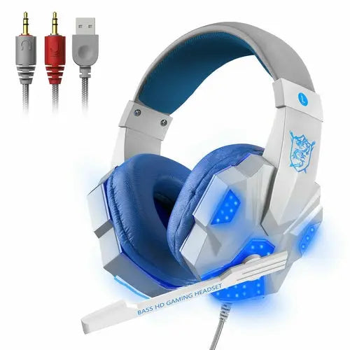 3.5mm Gaming Headset Mic LED Headphones Stereo Bass Surround For PC 