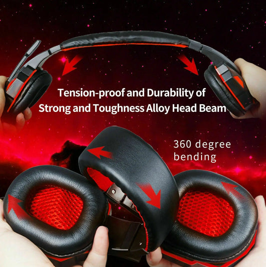 3.5mm Gaming Headset Mic LED Headphones Stereo Bass Surround For PC 