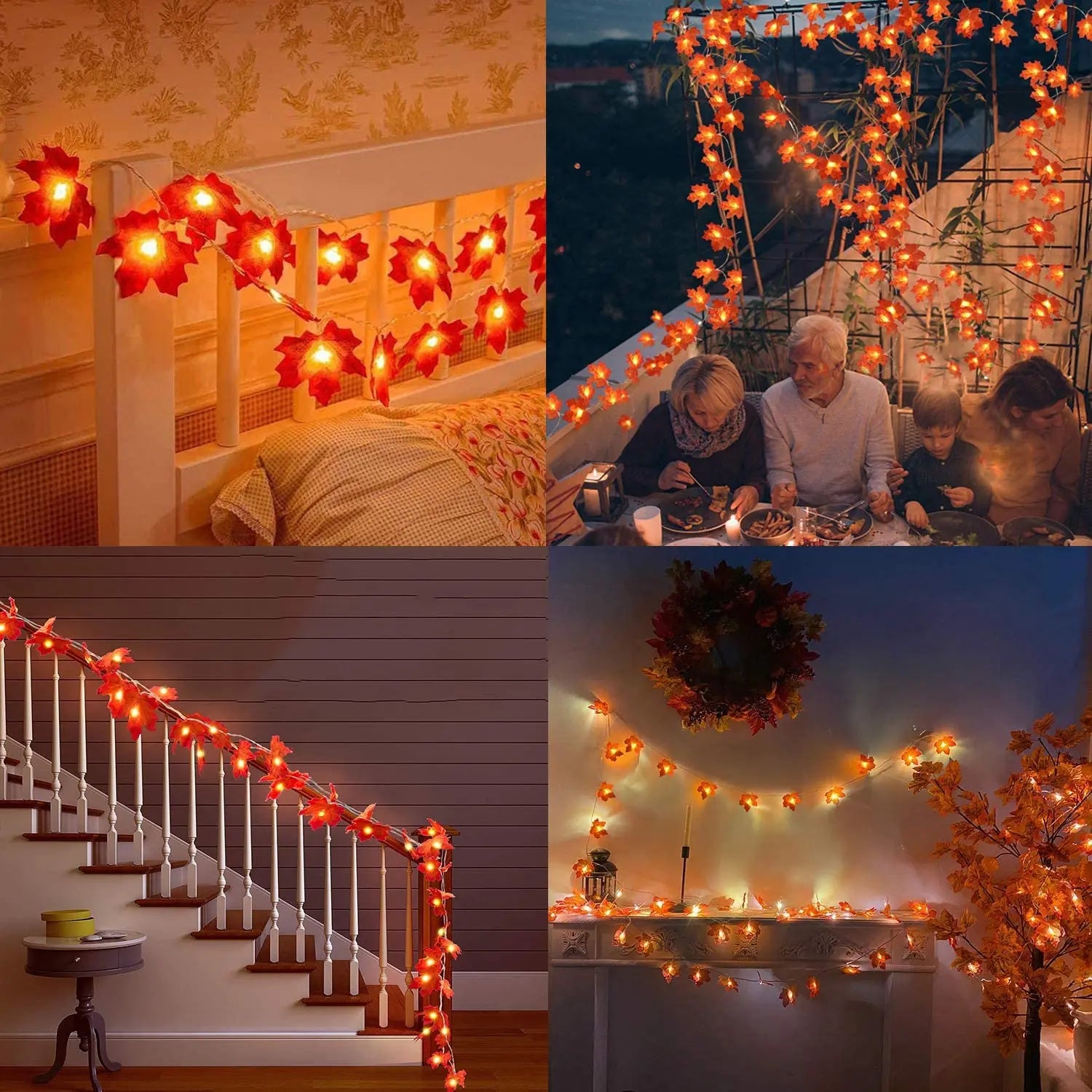 10Ft Maple Leaf String Lights Thanksgiving Christmas Decorations 
