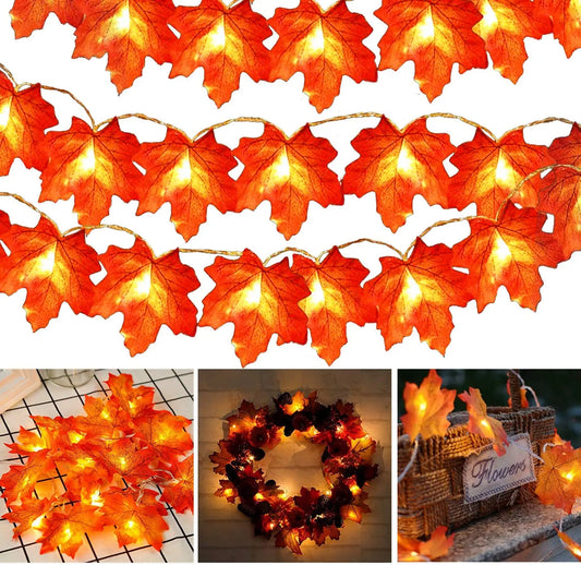10Ft Maple Leaf String Lights Thanksgiving Christmas Decorations 