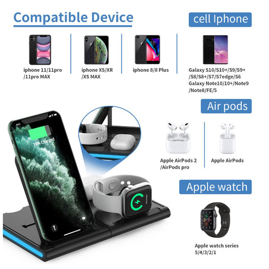 Magnetic Power Tiles 4 In 1 Wireless Charging Station 