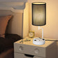 Table Lamp with 3 USB Charging Ports, Modern Desk Lamp with AC Outlet 