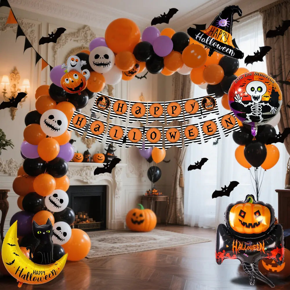 Halloween Hanging Flag Balloon Set Party Decoration Supplies 