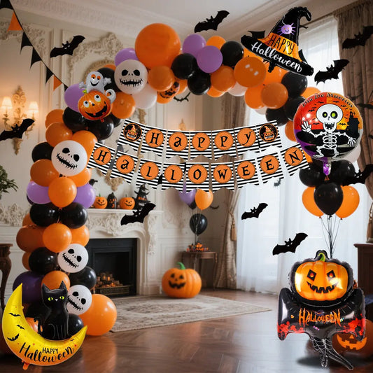 Halloween Hanging Flag Balloon Set Party Decoration Supplies 