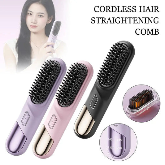 Wet Dry Hair Straightener Cordless Hair Straightener Brush With Fast 