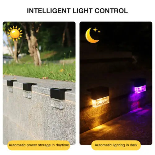4 Pack Outdoor Deck Lights Solar Color Changing Path Garden Patio 