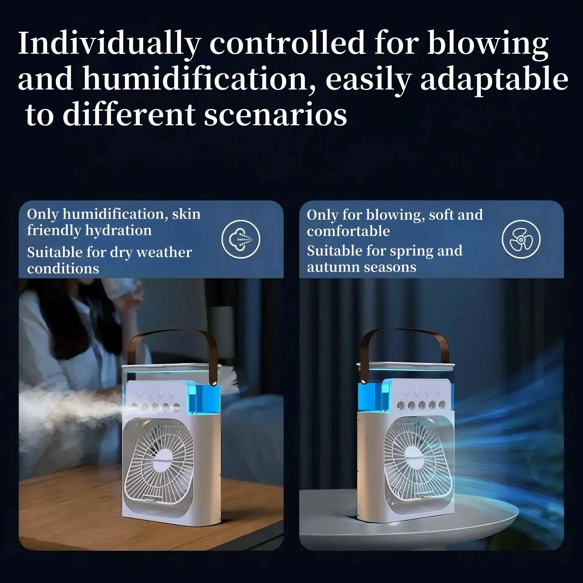 Spray fan portable household three in one small air cooler, 7-color LED night light, 5-hole humidifier, 1-3 hour timer - Portable Evaporative Coolers | Buy Home & Garden Online at No BrandLK