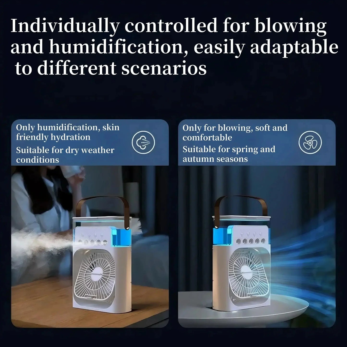 Spray fan portable household three in one small air cooler, 7-color LED night light, 5-hole humidifier, 1-3 hour timer - Portable Evaporative Coolers | Buy Home & Garden Online at No BrandLK