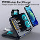 15W Wireless Chargers Stand 5 In1 LED Digital Alarm Clock Fast 