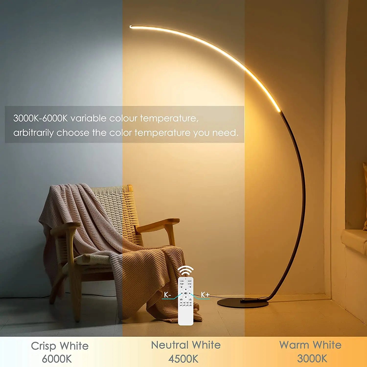 RGBW Modern Curve Floor Lamp | New Version 